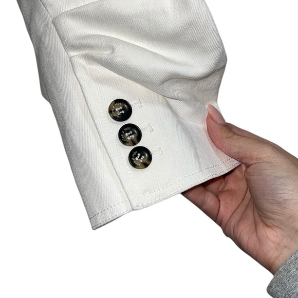 NEW NWT Cinq A Sept Khloe Denim Blazer Jacket White - Picture 6 of 11